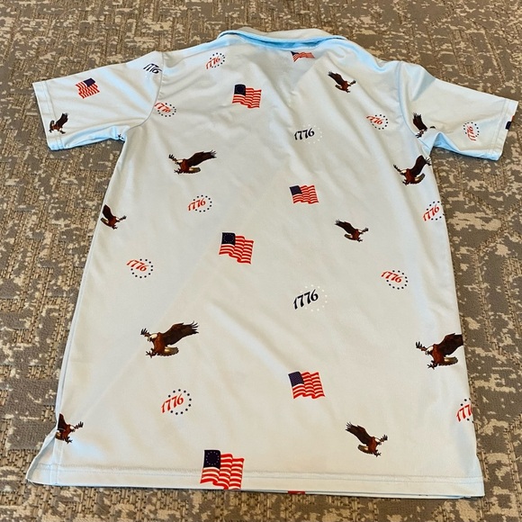 Gashouse 1776 Independence Polo Shirt Size Medium Color Sky Blue - Picture 5 of 5